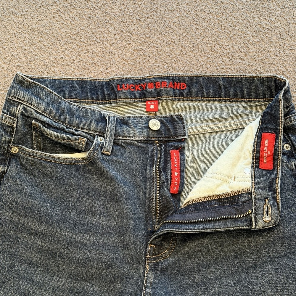 LUCKY BRAND Jeans ZOE High Rise Straight Leg Medium Wash Denim Women's 10/30L - Picture 4 of 16